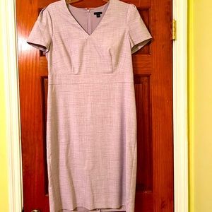 Ann Taylor Crosshatch Puff Sleeve Dress